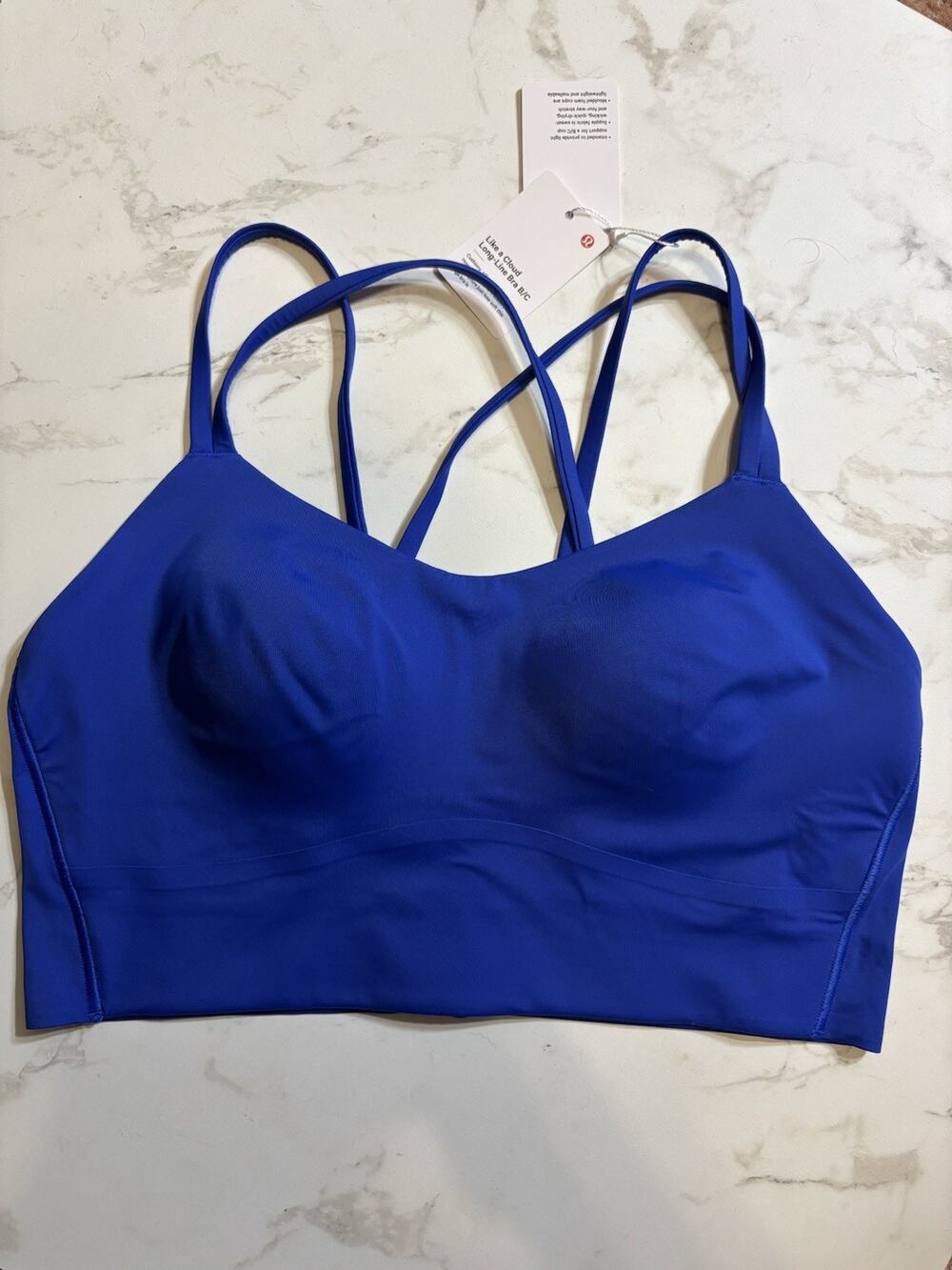 lululemon Like a Cloud Longline Sports Bra Wireless Pullover B/C Blue 10
